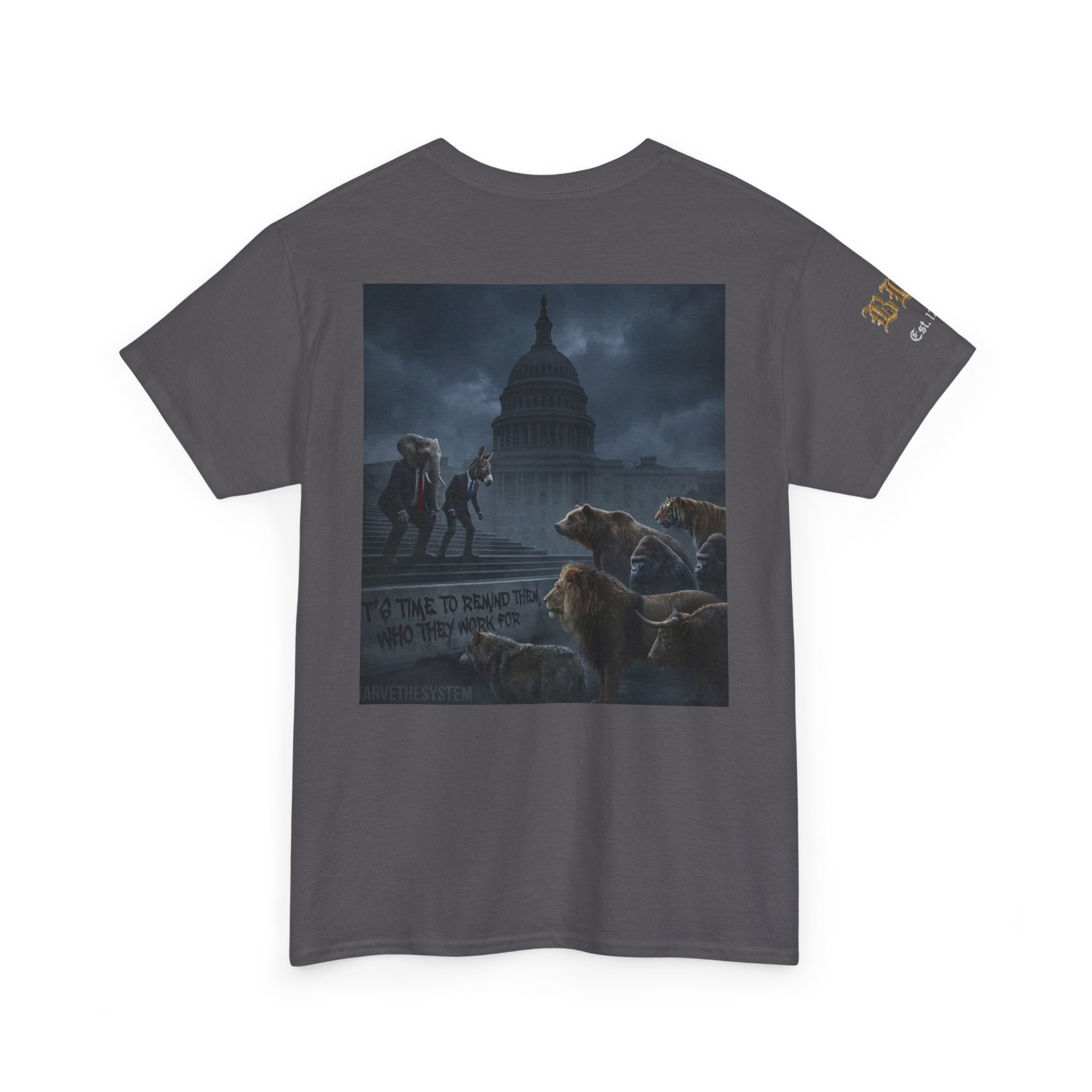 Eloquent Elephant & Conservative Jackass Tee — 'All the Unhappy Forest Creatures' Graphic T-Shirt