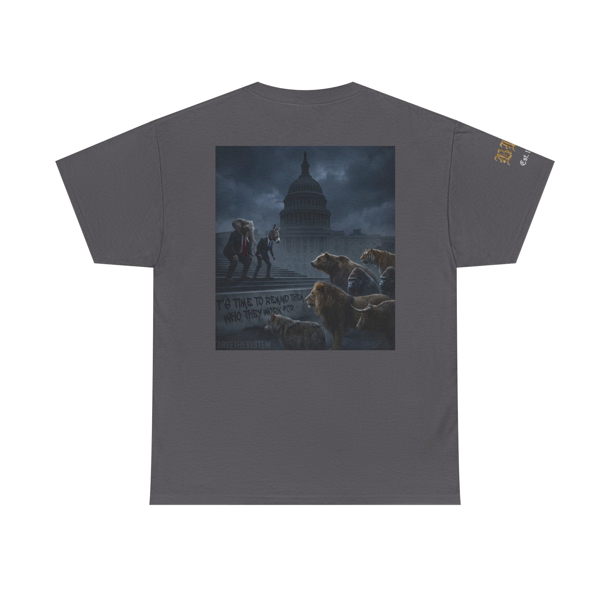 Eloquent Elephant & Conservative Jackass Tee — 'All the Unhappy Forest Creatures' Graphic T-Shirt