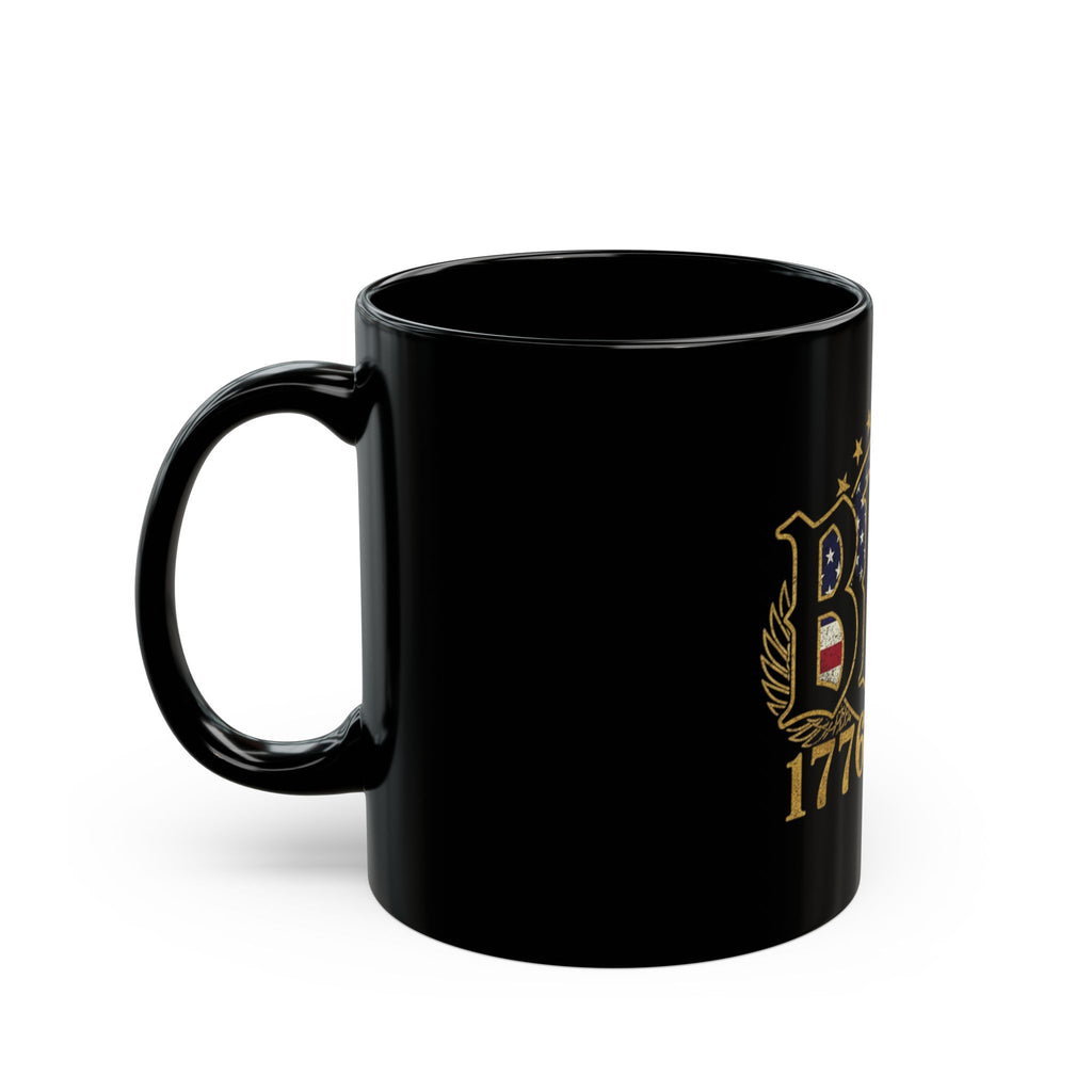 BHS 1776–2026 Patriotic American Flag Black Mug (11oz, 15oz)